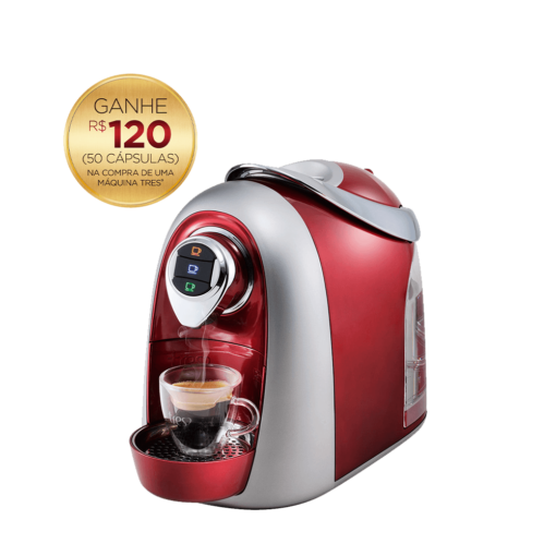 Cafeteira Espresso Modo Vermelha Automática + 120 Cápsulas